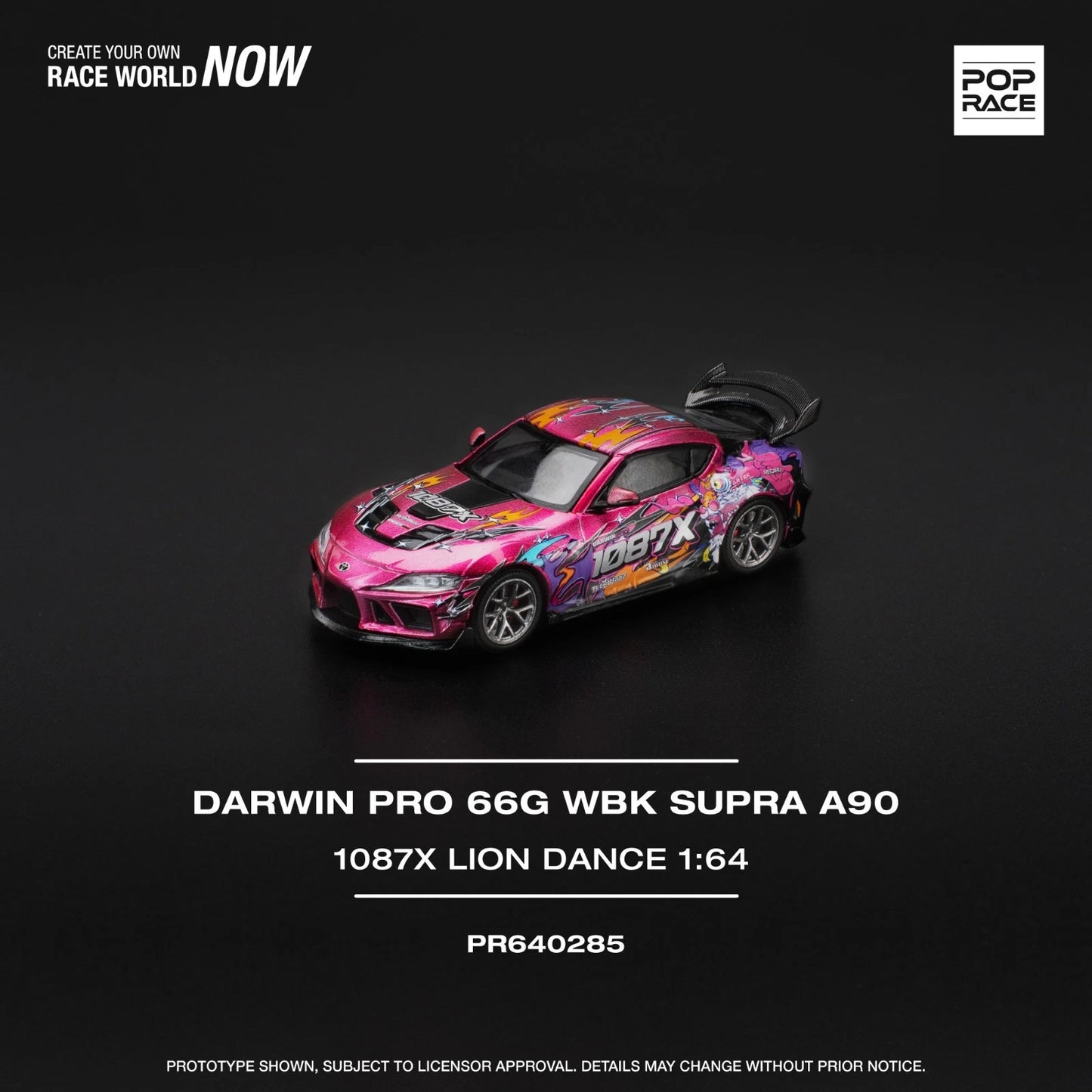 Pop Race 1:64 Toyota Supra A90 Darwin Pro 66G WBK 1087X Lion Dance PR640285
