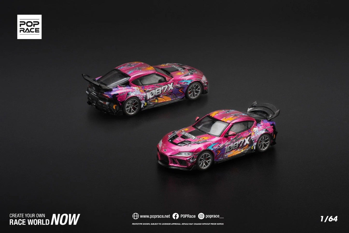 Pop Race 1:64 Toyota Supra A90 Darwin Pro 66G WBK 1087X Lion Dance PR640285